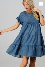Denim Ruffle Tier Dress