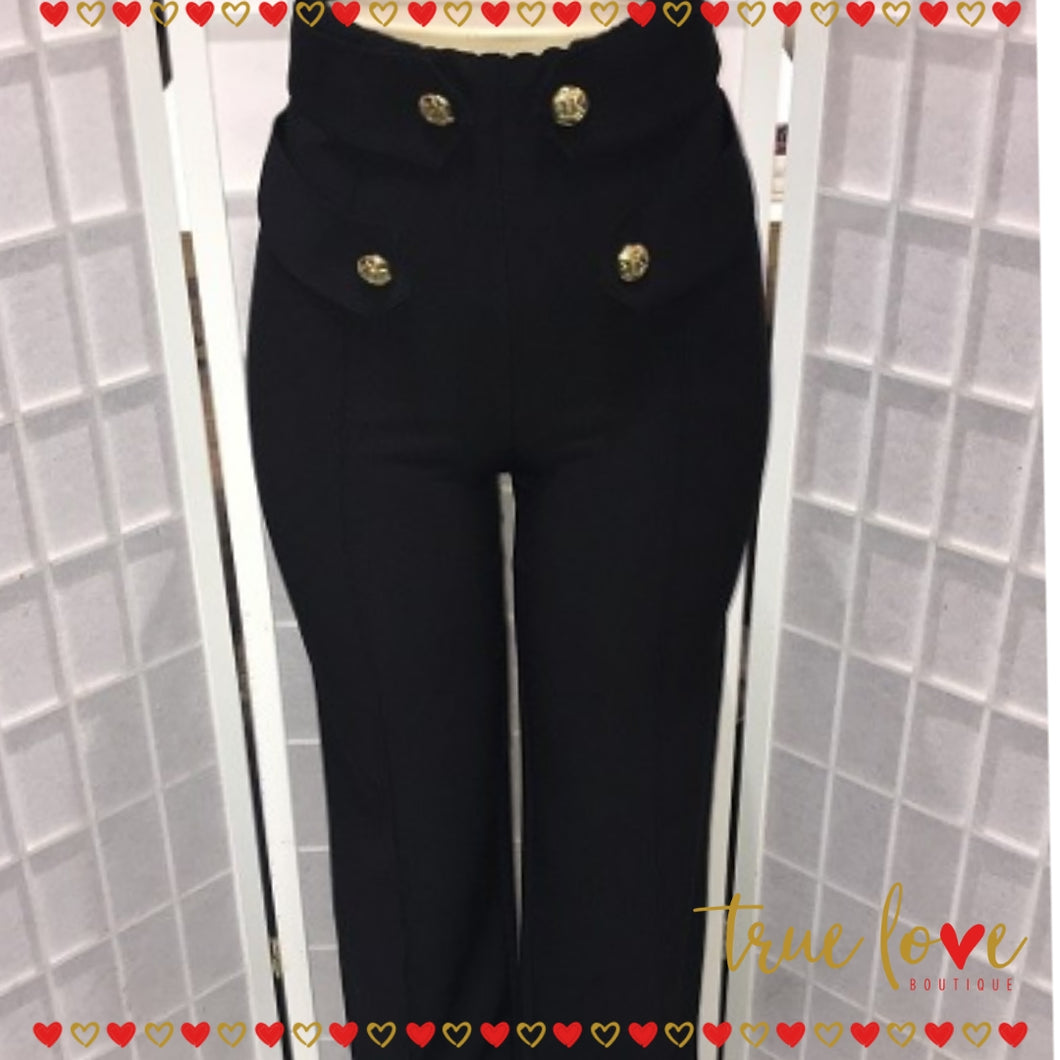 Pantalon de Vestir Negro, Black Bottom, Palazo, Polyester, Up Bottom