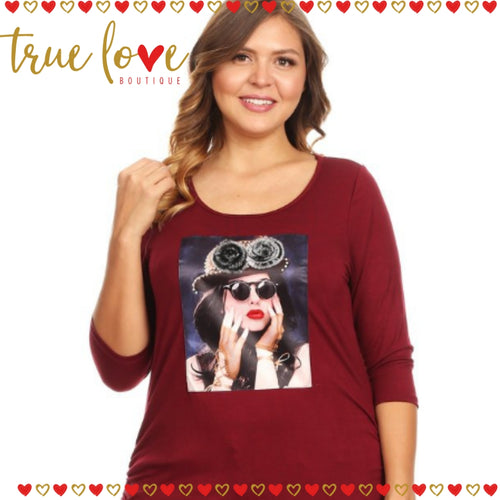 Fashion Graphic Top Plus