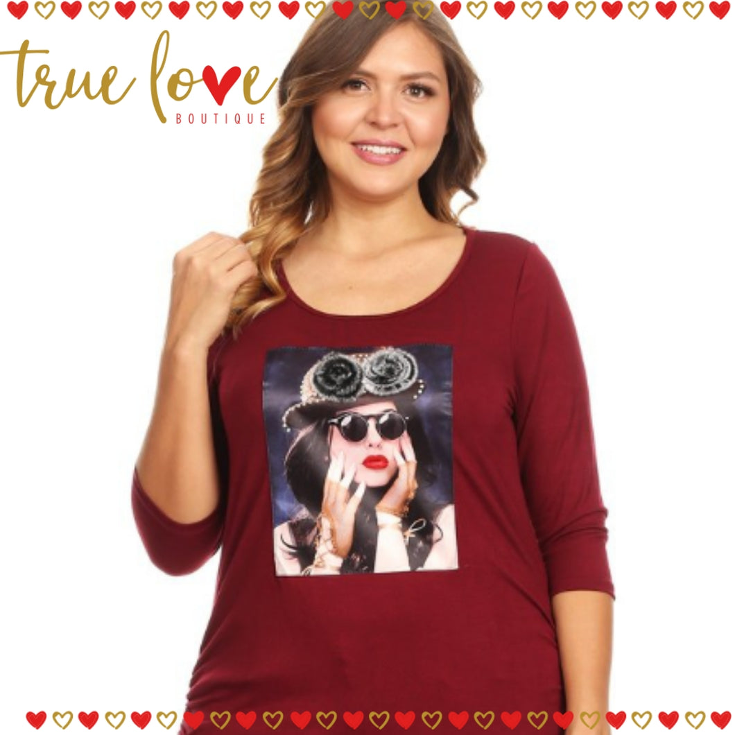 Fashion Graphic Top Plus
