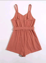 Solid Coral Romper