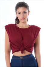 Pad Shoulder Sleevless Top