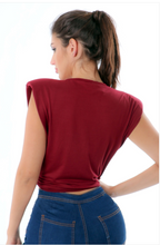 Pad Shoulder Sleevless Top