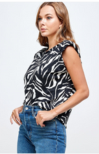 Zebra Print Top Shoulder Pads