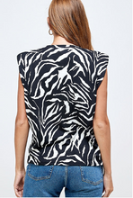 Zebra Print Top Shoulder Pads