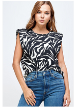 Zebra Print Top Shoulder Pads